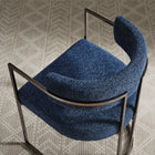 Modway - Huron Dos courbé Tissu et métal Chaise d’accent pour salle à manger - Marine d’argent-Entièrement assemblé