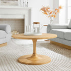 Modway - Lina Bois rond Table basse - Chêne-Table basse ronde