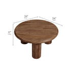 Modway - Mavina Manche Bois de manguier Table basse - Noyer-Table basse ronde