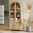 HOMCOM - Armoire de cuisine haute arquée 71 po - chêne-Comprend trois étagères réglables pour s'adapter à des objets de différentes tailles 
