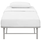 Modway - Horizon Acier inoxydable Cadre de lit simple, Gris-Élimine le besoin de sommier