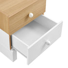 Modway - Nolia Bloc de couleurs à 2 tiroirs Table de chevet, Chêne Blanc-8