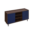 Manhattan Comfort - Buffet Duane 150 cm style mid-century moderne - marron foncé et bleu marine-10