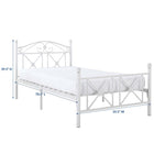 Modway - Cottage Lit simple, Blanc-Construction en fer solidement soudé