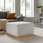 Modway - Tilden Grand velours de performance carré de 28 pouces Rembourré Ottoman - Albâtre naturel-Rembourrage en mousse dense