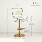 HOMCOM - Tabourets de bar pivotants à hauteur de comptoir réglable - blanc crème - paquet de 2-Assise et dossier courbés avec rembourrage épais assurant un soutien ergonomique pendant l’utilisation 
