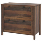 HOMCOM - Armoire de classement latérale pour bureau à domicile - brun-Barre de suspension réglable pour contenir des dossiers format lettre, A4 et légal 