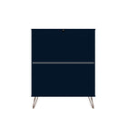 Manhattan Comfort - Ensemble de commodes de chambre à coucher Rockefeller style milieu du siècle moderne - Tatiana bleu minuit - ensemble de 3-Garantie limitée du fabricant de 30 jours