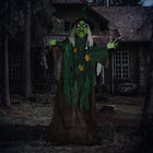 HOMCOM - Sorcière de décoration d'Halloween 72" - activé par le son-Elle tournera la tête et agitera les bras lorsqu'elle sentira les gens se rapprocher  