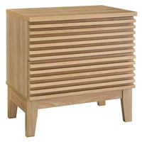 Modway - Render Deux tiroirs Table de chevet, Chêne-Table de chevet du milieu du siècle