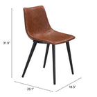 Zuo - Daniel Chaise de salle à manger - Brun vintage - Ensemble de 2-6