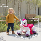 Qaba - Licorne électrique 12v pour enfants - cheval électrique à monter avec jouet carotte - blanc-Un peigne permet aux enfants de coiffer facilement la crinière de la licorne 