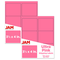 JAM Paper Étiquettes adresse pour le courrier, 4 x 3 1/3 po, rose rythmé Astrobright, 240 par paquet-9,6 oz
