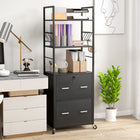 Vinsetto - Classeur vertical avec roulettes - noir-Huit crochets en forme de S pour suspendre facilement de petits objets 