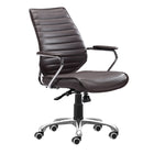 Zuo - Enterprise Low Back Chaise de bureau - Expresso-Rembourrage capitonné apportant texture élégante et confort raffiné