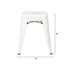 Nicer Furniture - tabouret industriel de 18 po sans dossier - blanc - 4 pièces-Tabouret empilable de style industriel moderne-empilé 4 à 8 tabourets