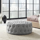 Modway - Amour Tissu rembourré Ottoman - Gris clair-Affichage de boutons à touffe entourage