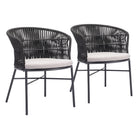 Zuo - Freycinet Chaise de salle à manger - Noir - Ensemble de 2-Assemblage requis