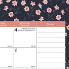 Blueline - Sous-Main Scolaire Mensuel 18 Mois De Juillet 2026 À Décembre 2027 – 22 po L x 17 po l - Motif Blossom – Bilingue-Calendrier de référence, notes, semaines numérotées, dates juliennes, jours fériés et phases lunaires