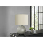 Monarch Specialties - Luminaire - 19 po H Lampe De Table - Résine Grise - Abat-Jour Ivoire / Crème - Moderne-L'interrupteur rotatif à trois voies, facile à utiliser, permet de brancher une seule ampoule (non incluse) d'une puissance maximale de 100 W/120 V pour régler l'ambiance lumineuse et éclairer ou assombrir instantanément une pièce