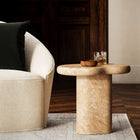 Modway - Elowen Intérieur - Terrasse extérieure Faux travertin texturé Table d’appoint - Travertin-Nivelleurs non marqués