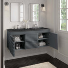 Modway - Render Fixation murale de 48" Vanette de salle de bain - Gris Noir-Tiroirs à extension complète