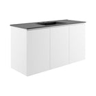 Modway - Bryn Fixation murale de 48" Vanette de salle de bain - Blanc Noir-Vanité de salle de bain moderne