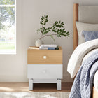 Modway - Nolia Bloc de couleurs à 2 tiroirs Table de chevet, Chêne Blanc-Finition stratifiée de grain de bois