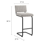 Modway - Parity Boucle Tabourets de comptoir - Taupe noir - Ensemble de 2-Tissu boucle Tissu Rembourrage