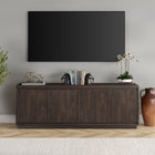 Hudson&Canal - Meuble TV Presque pour téléviseurs jusqu'à 75" - Alder Brown-Fabriqué à partir de matériaux MDF robustes dans une finition brun aulne fabriquée à la main