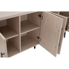 Manhattan Comfort - Jodie 64,6 po Buffet Moderne d’Inspiration Mid-Century - Chêne Blanchi-4 portes à fermeture douce avec design nervuré