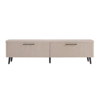 Manhattan Comfort - Meuble TV Jodie 68,9 po style Mid-Century Modern - Chêne blanchi-Meuble TV de style milieu du siècle pour salon
