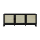 Manhattan Comfort - Meuble TV Sheridan 62,99 po style Mid-Century Modern - Noir-Meuble TV autoportant en rotin moderne pour salon