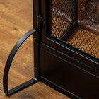 HOMCOM - Pare-étincelles pliant de foyer autoportant à 3 panneaux avec porte, noir-Couleur : noir 