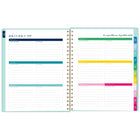 Emily Ley - Simplified - Agenda scolaire hebdomadaire/mensuel 2026-2027 - 8 3/4 po x 7 3/4 po - Mint - bilingue-Une semaine sur deux pages comprenant un espace de planification et une section pour cocher les tâches terminées. 