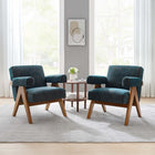 Modway - Lyra Tissu Fauteuil - Azure Fabric - Ensemble de 2-Cadre en contreplaqué, pieds en caoutchouc