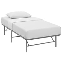Modway - Horizon Acier inoxydable Cadre de lit simple, Argent-Cadre de lit à plateforme moderne