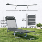 Outsunny - Chaise longue - chaise pliante inclinable réglable - gris foncé-Fabriquée en matériaux en maille résistants aux UV avec une structure en acier enduit de poudre