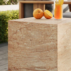 Modway - Jordana Square Plinth Intérieur - Terrasse extérieure Béton Table d’appoint - Travertin-Nivelleurs non marqués