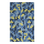 Modway - Andela Mosaïque de blocs imbriqués Tapis de comédie 8 pi l x 10 pi L - Bleu multicolore et vert olive pâle-Tapis en mosaïque en blocs imbriqués