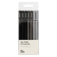 Stylos à gel noirs Gry Mattr, translucides, 7 par paquet-Stylo à gel