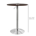 HOMCOM - Table de bar rond, assemblage facile pour bar à domicile, petite salle à manger - noyer-Large base ronde fabriquée en acier électroplaqué pour plus de solidité 