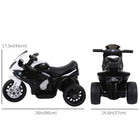Aosom - Moto pour enfants, moto électrique 6v pour tout-petits avec phare - noir-Phares fonctionnels et musique intégrée pour une expérience plus immersive 