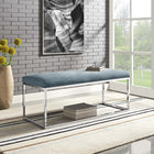 Modway - Anticipate Performance Velvet Banc in Bleu de mer-Revêtement en velours de performance