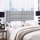 Modway - Tinble Tissu rembourré Tête de lit Queen, Gris ciel-Rembourrage en lin fin