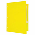 JAM Paper - Dossiers scolaires laminés brillants à 3 trous et à deux pochettes - jaune - Paquet de 6-Quantité : 6 dossiers par paquet | Un pour chaque sujet et projet