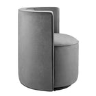 Modway - Della Performance Velvet Tissu Chaise pivotante - Gris-Rembourrage en mousse dense