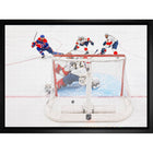 Leon Draisaitl Oilers 2025 SCF OT Winning Goal Shot -H - Toile encadree - 31" x 22"-Impression sur toile de qualité supérieure avec bordures enveloppées