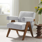 Modway - Lyra Tissu Fauteuil - Tissu gris clair-Cadre en contreplaqué, pieds en caoutchouc