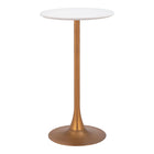 Zuo - Auray Table de bar - Blanc/Or-Garantie limitée de 3 ans